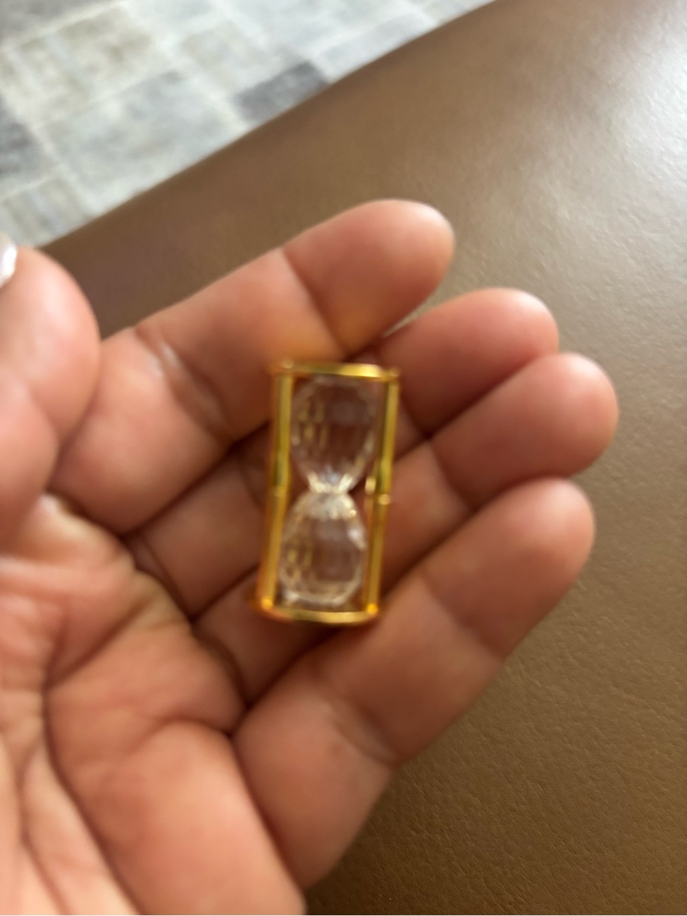 Swarovski Gold and Clear Hourglass-Shaped Crystal
